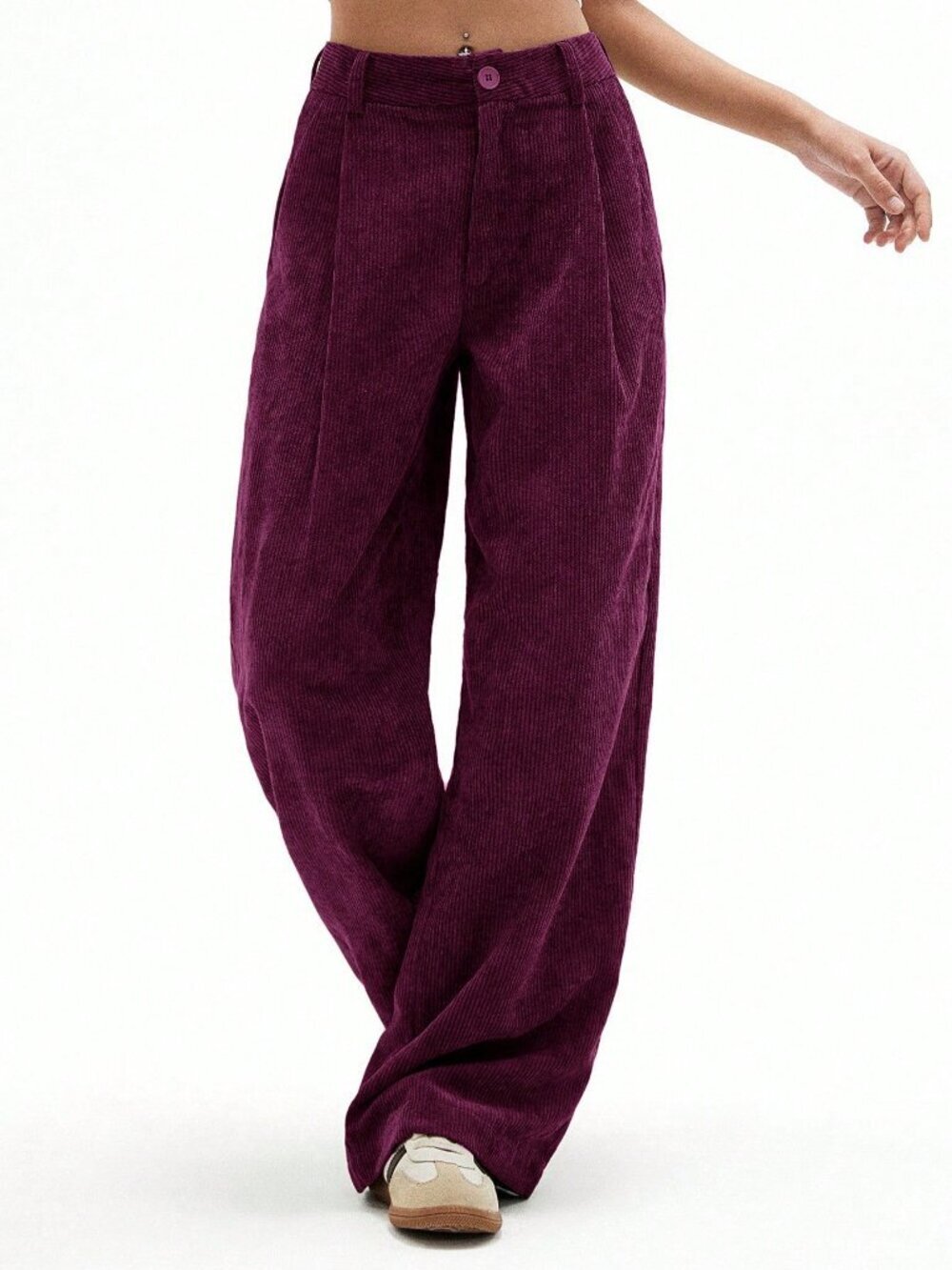 Purple Casual Women's Straight Leg Pants